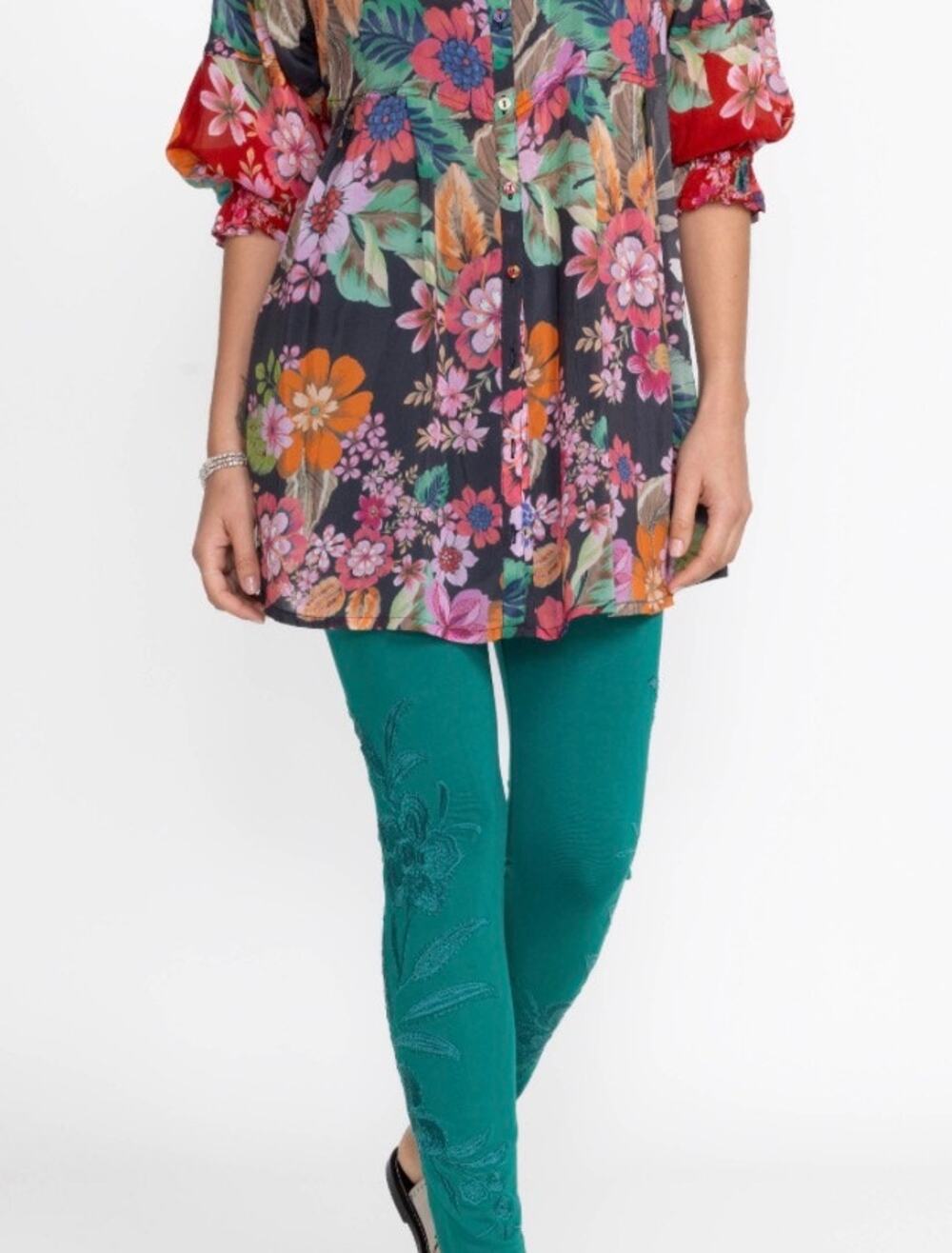 Johnny Was Libby Tonal Legging, Teal